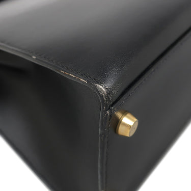 エルメス HERMES ケリー 32 外縫い ブラック ボックスカーフ 2WAYバッグ ゴールド金具 黒 ハンドバッグ ショルダー