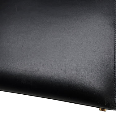 エルメス HERMES ケリー 32 外縫い ブラック ボックスカーフ 2WAYバッグ ゴールド金具 黒 ハンドバッグ ショルダー