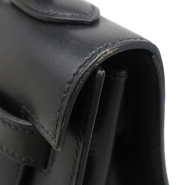 エルメス HERMES ケリー 32 外縫い ブラック ボックスカーフ 2WAYバッグ ゴールド金具 黒 ハンドバッグ ショルダー