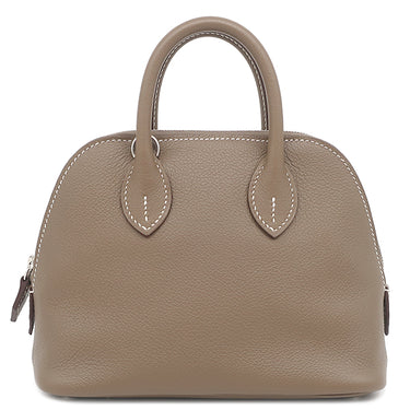 エルメス HERMES ボリード1923 ミニ ヴェルソ エトゥープ×ルージュトマト エバーカラー 2WAYバッグ シルバー金具 グレージュ 赤 バイカラー