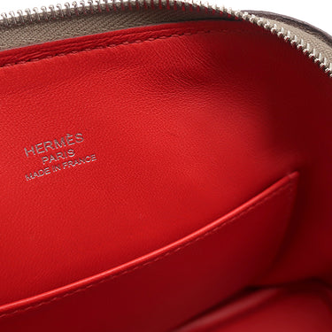 エルメス HERMES ボリード1923 ミニ ヴェルソ エトゥープ×ルージュトマト エバーカラー 2WAYバッグ シルバー金具 グレージュ 赤 バイカラー
