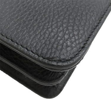 グッチ GUCCI インターロッキングG 510304 ブラック レザー ショルダーバッグ 黒 チェーンショルダー