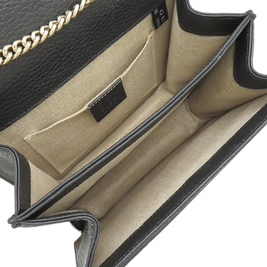 グッチ GUCCI インターロッキングG 510304 ブラック レザー ショルダーバッグ 黒 チェーンショルダー