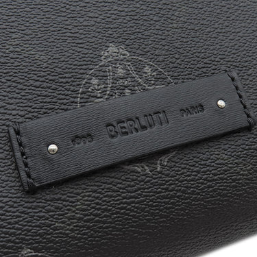 ベルルッティ BERLUTI ピュア シグネチャー トートバッグ 224634 ブラック キャンバス レザー シグネチャーキャンバス トートバッグ シルバー金具 黒 肩掛け