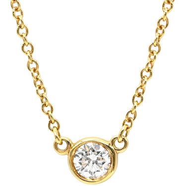 ティファニー Tiffany & Co バイザヤード シングルダイヤモンド ペンダント イエローゴールド K18YG ダイヤモンド ネックレス Au750 T&Co. 1石 1P エルサペレッティ