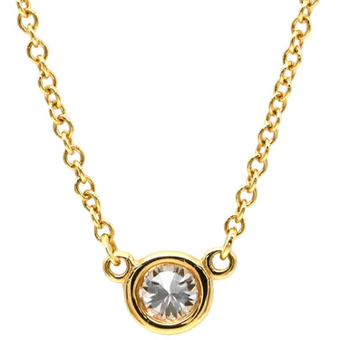 ティファニー Tiffany & Co バイザヤード シングルダイヤモンド ペンダント イエローゴールド K18YG ダイヤモンド ネックレス Au750 T&Co. 1石 1P エルサペレッティ