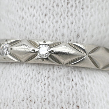 シャネル CHANEL マトラッセ プラチナシルバー Pt950 #45 リング 指輪 プラチナム 3P 3石 3粒 ダイヤ キルティング スモールモデル ピンキー 5号