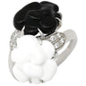 シャネル CHANEL カメリア J2938 ブラック×ホワイト×ホワイトゴールド K18WG ダイヤモンド オニキス ホワイトアゲート(メノウ) #48 リング 指輪 Au750 18K 18金 ダイヤ オニキス ホワイトアゲート メノウ フラワー 花 7.5号