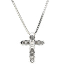 ノンブランド NON BRAND ダイヤ クロス ペンダント ホワイトゴールド K10WG ダイヤモンド ネックレス 0.1ct 10P 10石 10粒 十字架 ミニ スモール ホワイトゴールド K10WG ベネチアンチェーン