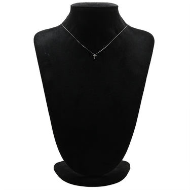 ノンブランド NON BRAND ダイヤ クロス ペンダント ホワイトゴールド K10WG ダイヤモンド ネックレス 0.1ct 10P 10石 10粒 十字架 ミニ スモール ホワイトゴールド K10WG ベネチアンチェーン