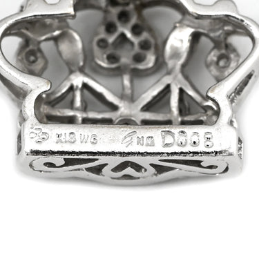 ノンブランド NON BRAND クラウン ダイヤ ネックレストップ ホワイトゴールド K18WG ダイヤモンド ペンダントトップ Au750 18K 18金 透かし彫り 王冠モチーフ アンティーク調