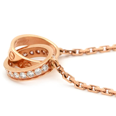 カルティエ Cartier Love ネックレス セミパヴェ ダイヤ ピンクゴールド K18PG ダイヤモンド ネックレス 18金 750PG PG パヴェダイヤ