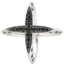 イーノス E-NO'S ブラックダイヤリング ホワイトゴールド K18WG ブラックダイヤモンド リング 指輪 黒 ダイヤモンド 18K 750 Xリング クロスリング デザインリング 15号