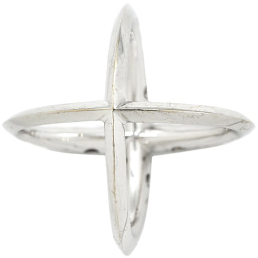 イーノス E-NO'S ブラックダイヤリング ホワイトゴールド K18WG ブラックダイヤモンド リング 指輪 黒 ダイヤモンド 18K 750 Xリング クロスリング デザインリング 15号