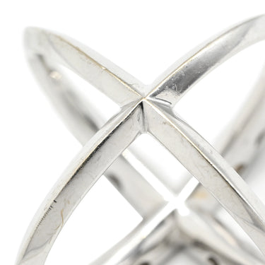 イーノス E-NO'S ブラックダイヤリング ホワイトゴールド K18WG ブラックダイヤモンド リング 指輪 黒 ダイヤモンド 18K 750 Xリング クロスリング デザインリング 15号