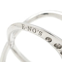 イーノス E-NO'S ブラックダイヤリング ホワイトゴールド K18WG ブラックダイヤモンド リング 指輪 黒 ダイヤモンド 18K 750 Xリング クロスリング デザインリング 15号