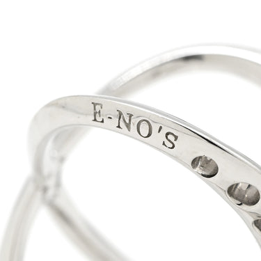 イーノス E-NO'S ブラックダイヤリング ホワイトゴールド K18WG ブラックダイヤモンド リング 指輪 黒 ダイヤモンド 18K 750 Xリング クロスリング デザインリング 15号
