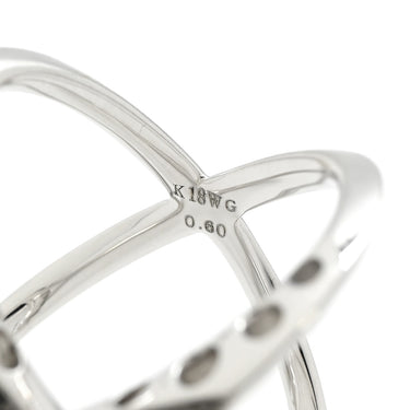イーノス E-NO'S ブラックダイヤリング ホワイトゴールド K18WG ブラックダイヤモンド リング 指輪 黒 ダイヤモンド 18K 750 Xリング クロスリング デザインリング 15号