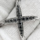 イーノス E-NO'S ブラックダイヤリング ホワイトゴールド K18WG ブラックダイヤモンド リング 指輪 黒 ダイヤモンド 18K 750 Xリング クロスリング デザインリング 15号