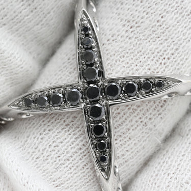 イーノス E-NO'S ブラックダイヤリング ホワイトゴールド K18WG ブラックダイヤモンド リング 指輪 黒 ダイヤモンド 18K 750 Xリング クロスリング デザインリング 15号