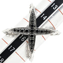 イーノス E-NO'S ブラックダイヤリング ホワイトゴールド K18WG ブラックダイヤモンド リング 指輪 黒 ダイヤモンド 18K 750 Xリング クロスリング デザインリング 15号