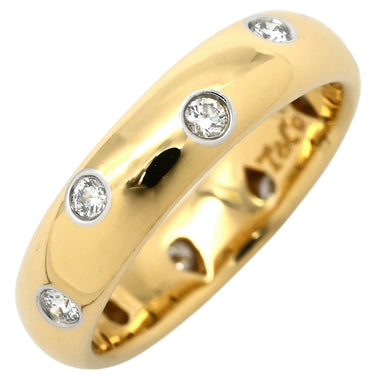 ティファニー Tiffany & Co ドッツ ダイヤリング イエローゴールド K18YG ダイヤモンド Pt950 リング 指輪 7号