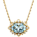 ポンテヴェキオ Ponte Vecchio アクアマリン イエローゴールド K18YG アクアマリン ダイヤモンド ネックレス Au750 18K 18金 ダイヤモンド ペンダント