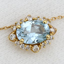 ポンテヴェキオ Ponte Vecchio アクアマリン イエローゴールド K18YG アクアマリン ダイヤモンド ネックレス Au750 18K 18金 ダイヤモンド ペンダント