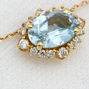 ポンテヴェキオ Ponte Vecchio アクアマリン イエローゴールド K18YG アクアマリン ダイヤモンド ネックレス Au750 18K 18金 ダイヤモンド ペンダント