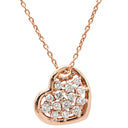ポンテヴェキオ Ponte Vecchio ピンクゴールド K18PG ダイヤモンド ネックレス Au750 18K 18金 パヴェダイヤ ハートモチーフ