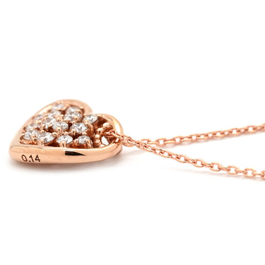 ポンテヴェキオ Ponte Vecchio ピンクゴールド K18PG ダイヤモンド ネックレス Au750 18K 18金 パヴェダイヤ ハートモチーフ
