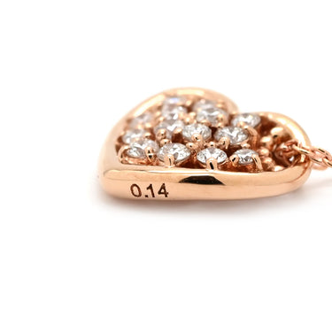 ポンテヴェキオ Ponte Vecchio ピンクゴールド K18PG ダイヤモンド ネックレス Au750 18K 18金 パヴェダイヤ ハートモチーフ