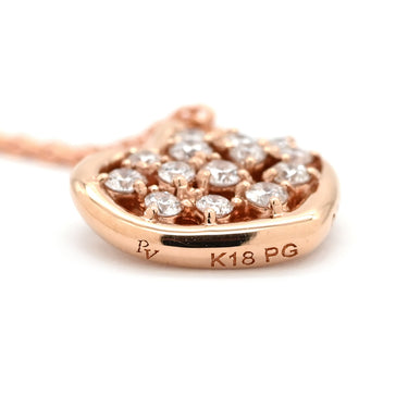 ポンテヴェキオ Ponte Vecchio ピンクゴールド K18PG ダイヤモンド ネックレス Au750 18K 18金 パヴェダイヤ ハートモチーフ