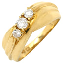 ノンブランド NON BRAND ダイヤモンド 0.34ct イエローゴールド K18YG ダイヤモンド リング 指輪 ブリリアントカット 3P 3石 3粒 18K 750 YG ダイア 15号