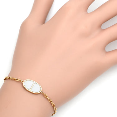 エルメス HERMES シェーヌダンクル ヴェルソ ローズゴールドXホワイト K18PG SH ブレスレット ピンクゴールド 18K 750