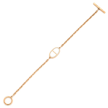 エルメス HERMES シェーヌダンクル ヴェルソ ローズゴールドXホワイト K18PG SH ブレスレット ピンクゴールド 18K 750