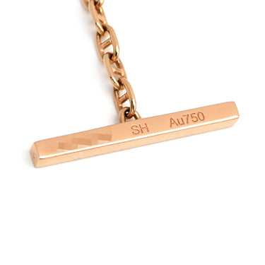 エルメス HERMES シェーヌダンクル ヴェルソ ローズゴールドXホワイト K18PG SH ブレスレット ピンクゴールド 18K 750