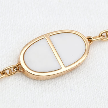 エルメス HERMES シェーヌダンクル ヴェルソ ローズゴールドXホワイト K18PG SH ブレスレット ピンクゴールド 18K 750