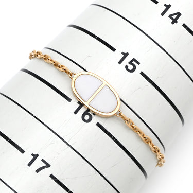 エルメス HERMES シェーヌダンクル ヴェルソ ローズゴールドXホワイト K18PG SH ブレスレット ピンクゴールド 18K 750