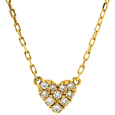 アーカー AHKAH ハートパヴェ VC0104 イエローゴールド K18YG ダイヤモンド ネックレス AHKAH Au750 18K 18金 ダイヤ ペンダント チェーン