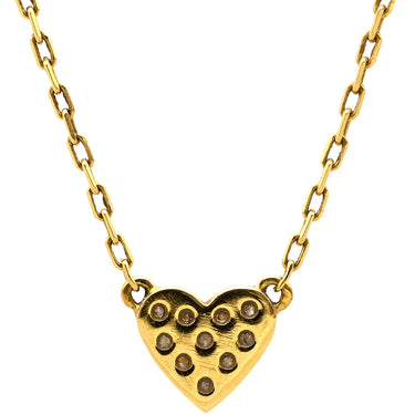 アーカー AHKAH ハートパヴェ VC0104 イエローゴールド K18YG ダイヤモンド ネックレス AHKAH Au750 18K 18金 ダイヤ ペンダント チェーン