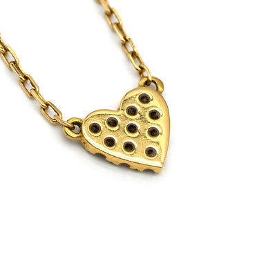 アーカー AHKAH ハートパヴェ VC0104 イエローゴールド K18YG ダイヤモンド ネックレス AHKAH Au750 18K 18金 ダイヤ ペンダント チェーン