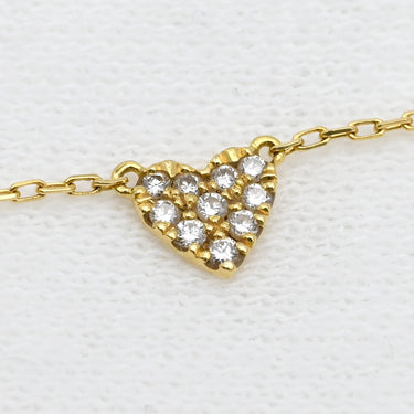 アーカー AHKAH ハートパヴェ VC0104 イエローゴールド K18YG ダイヤモンド ネックレス AHKAH Au750 18K 18金 ダイヤ ペンダント チェーン