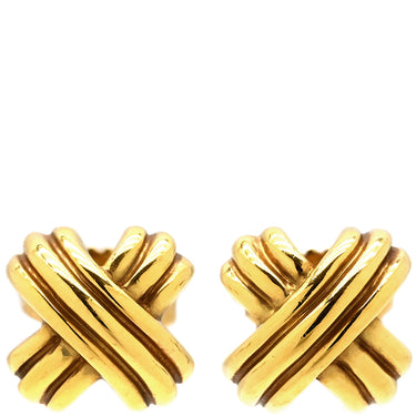 ティファニー Tiffany & Co シグネチャーピアス イエローゴールド K18YG ピアス T&Co. Au750 18K 18金 クロス