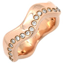 ルジアダ RUGIADA ピンクゴールド K18PG ダイヤモンド リング 指輪 RUGIADA Au750 18K 18金 ダイヤ ウェーブライン 5号