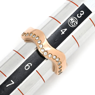 ルジアダ RUGIADA ピンクゴールド K18PG ダイヤモンド リング 指輪 RUGIADA Au750 18K 18金 ダイヤ ウェーブライン 5号