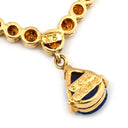 ノンブランド NON BRAND ブルーサファイア 0.98ct ダイヤモンドペンダント イエローゴールド K18YG サファイア ダイヤモンド ネックレス 青 ペアシェイプカット 1石 1粒 11Pダイヤ