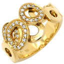 ルジアダ RUGIADA ダイヤリング イエローゴールド×シルバー K18YG ダイヤモンド リング 指輪 RUGIADA Au750 18K 18金 オープンサークル メレ 12号