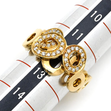 ルジアダ RUGIADA ダイヤリング イエローゴールド×シルバー K18YG ダイヤモンド リング 指輪 RUGIADA Au750 18K 18金 オープンサークル メレ 12号