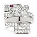 カルティエ Cartier ル ベゼデュ ドラゴン ホワイトゴールド K18WG ダイヤモンド ルビー #51(JP11) リング 指輪 18金 750WG 10号